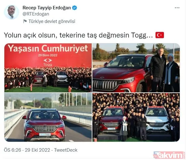 Başkan Erdoğan Togg'un direksiyonunda: Tekerine taş değmesin... Araç rengi için işaret ettiği Emine Erdoğan kararını verdi - 7