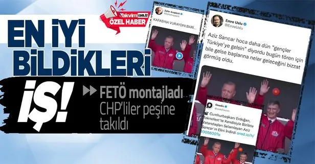 FETÖ’cü ve CHP’li isimler montaj görüntülerle Başkan Erdoğan ile Aziz Sancar’ı hedef aldı!