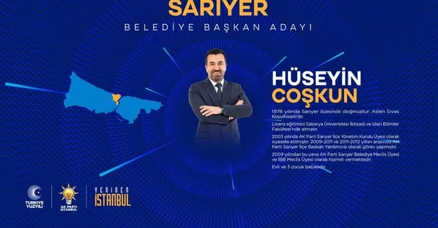 Hüseyin Coşkun kimdir, kaç yaşında, nereli? İstanbul Sarıyer Belediyesi AK Parti MHP, CHP ve İYİ Parti başkan adayları kim oldu?