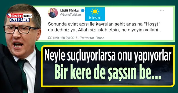 İYİ Parti'li ahlaksız Lütfü Türkkan'ın 6 yıl önce şehit duyarı yaptığı tweet ortaya çıktı