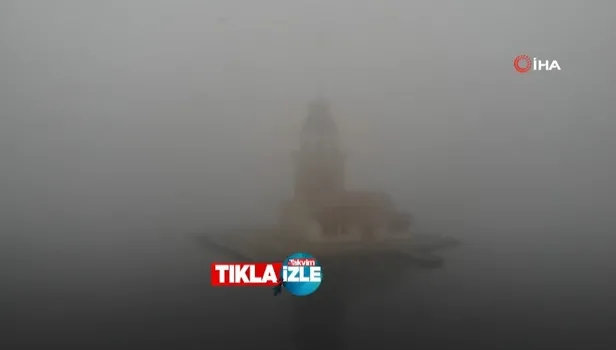 Kartpostallık görüntüler! Kız Kulesi'nin sisle ahengi görenleri mest etti