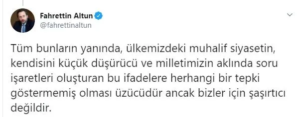 Joe Biden'ın Başkan Recep Tayyip Erdoğan'a yönelik küstah sözlerine İletişim Başkanı Fahrettin Altun'dan sert tepki-4