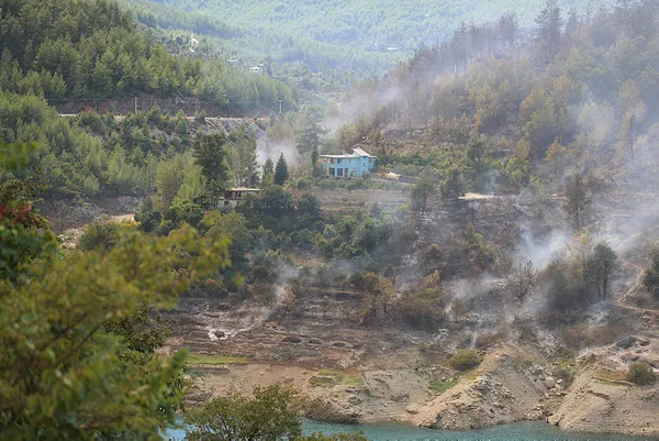 Alanya Dim Çayı Barajı yakınlarında orman yangını kontrol altına alındı! 17 ev etkilendi-10