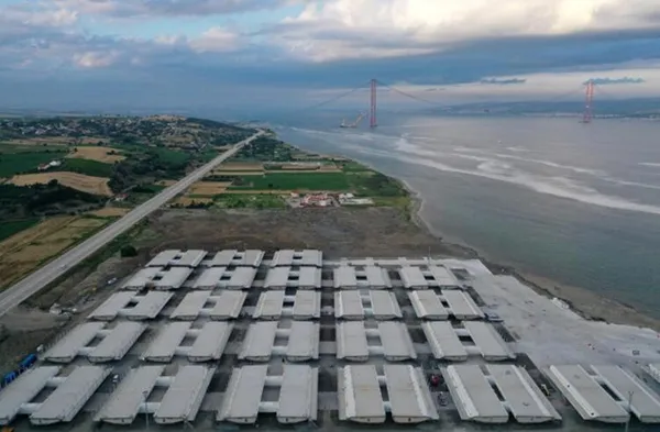 1915 Çanakkale Köprüsü’nde hummalı çalışma! 105 tonluk çelik yapılar için 2 bin kişilik dev kadro!-3