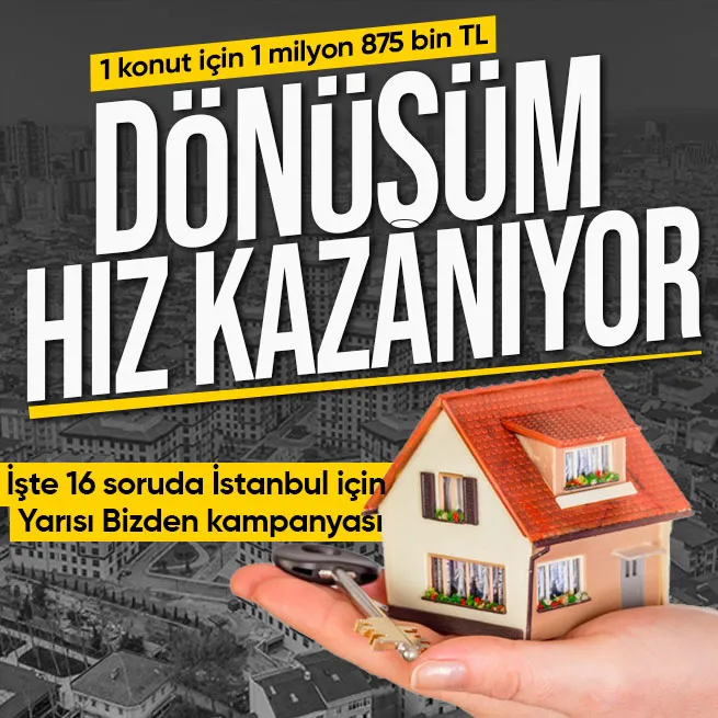 16 soruda İstanbul için Yarısı Bizden kampanyası | 1 konut için 1 milyon 875 bin TL destek! Kimler faydalanabilir?