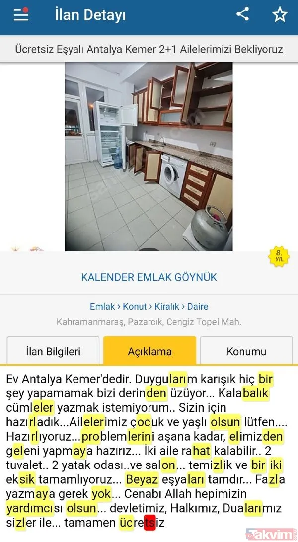Helal be size! Kiralık evler depremzedeler için ücretsiz ilana dönüştü - 4