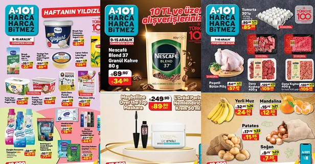 10 TL'lik alışveriş yapana 249.90 yerine 89.90'a satılacak! Yeni hafta A101 kataloğu çıktı! Maybelline, L'oreal Paris...