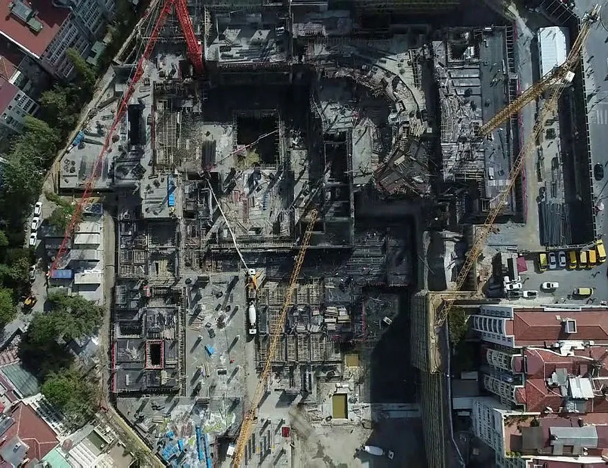 AKM inşaatında son durum havadan görüntülendi