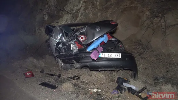 Kırıkkale'de feci kaza: Takla atan otomobilin motoru koptu sürücü camdan fırladı - 1