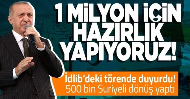 Başkan Erdoğan İdlib’deki anahtar teslim törenine video mesaj gönderdi: 1 milyon Suriyelinin dönüş için proje hazırlığındayız