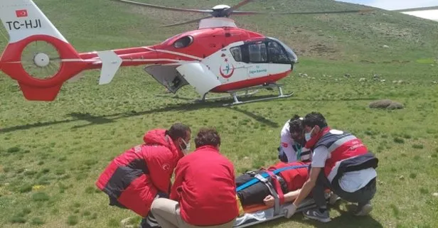 Yaylada babasının ölüm haberini aldı ambulans helikopterle hastaneye kaldırıldı