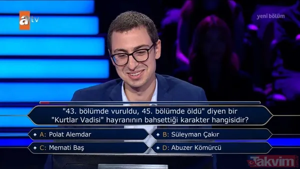 Kim Milyoner Olmak İster'de Kurtlar Vadisi sorusu geceye damga vurdu! Oktay Kaynarca'ya Süleyman Çakır sürprizi: Stüdyoda nostaljik dakikalar - 14