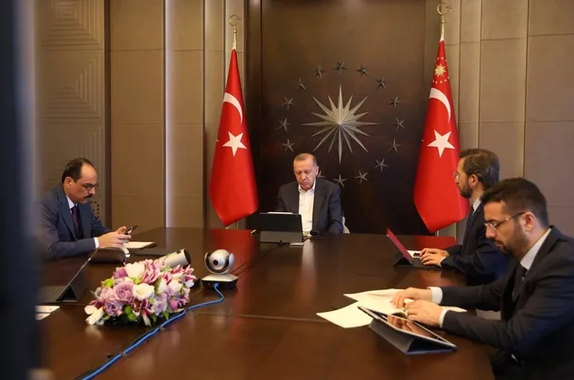 Son dakika: Başkan Erdoğan, MİT Başkanı Hakan Fidan'la video konferans üzerinden görüştü