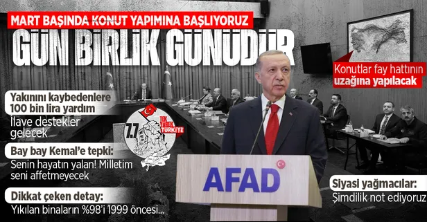 'Deprem Kabinesi' sonrası Başkan Erdoğan açıkladı! Yakınını kaybeden depremzedelere 100 bin lira maddi destek... Konut yapımı başlıyor