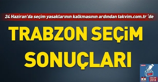 Trabzon seçim sonuçları! 2018 Trabzon  seçim sonuçları... 24 Haziran 2018 Trabzon  seçim sonuçları ve oy oranları...