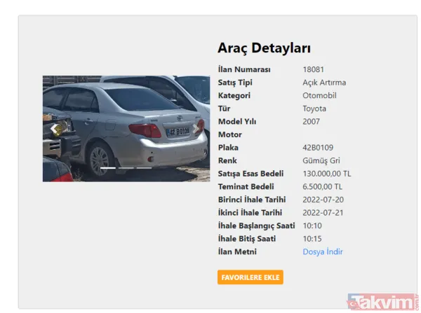 SGK'DAN 10 BİN TL'YE 2004 MODEL FİAT! 100 bin TL'ye Mercedes sahibi olun! SGK 2. el fiyatları şoke etti! Toyota, Fiat, Renault, Citroen... - 11