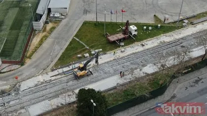 İstanbul’da korkutan görüntü! İBB’nin tramvay inşaatında çökme