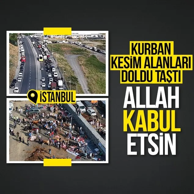 Kurban kesim alanları doldu taştı