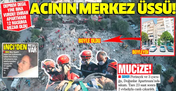 Acının merkez üssü! İzmir'deki Emrah Apartmanı 12 masuma mezar oldu...