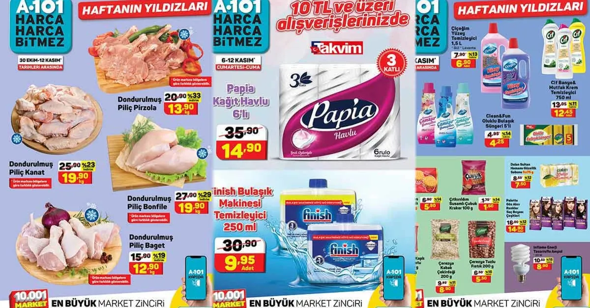 A101 hafta sonu indirimleri belli oldu! 7 Kasım’da başladı kapanın elinde kalacak! 20 TL’nin altına düştü! Et, yağ, tuvalet kağıdı, çay, yoğurt...