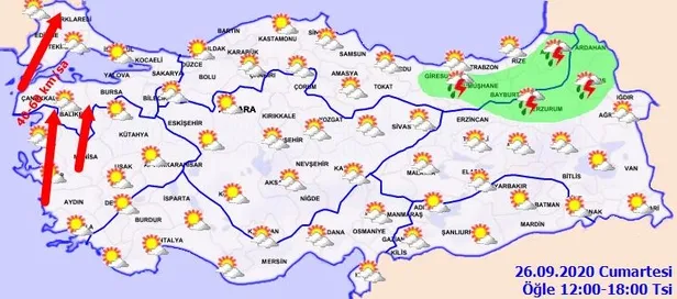HAVA DURUMU | Meteorolojiden o illere kuvvetli rüzgar ve sağanak uyarısı | 26 Eylül İstanbul'da hava nasıl olacak?-3