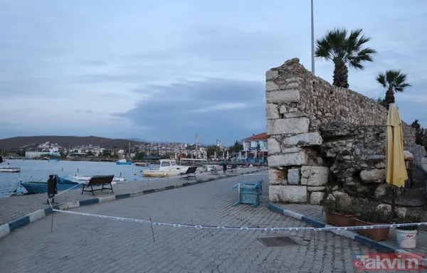 İzmir Depremi sonrası oluşan tsunaminin vurduğu Sığacık'taki 500 yıllık Osmanlı kalesi zarar gördü - 2