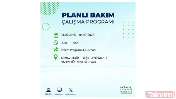 4 Temmuz'da İstanbul'da Elektrik Kesintisi Yaşanacak İlçeler