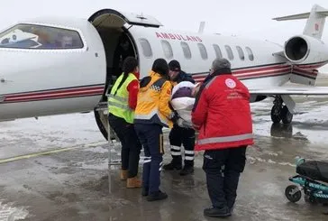 Ambulans uçakla Erzurum’a sevk edildi