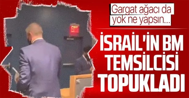 Filistin’den tokat gibi sözler! İsrail’in BM Temsilcisi Gilad Erdan BM’den kaçtı