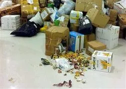 Depremzedelere toplanan yardımlar köpeklere yem oldu