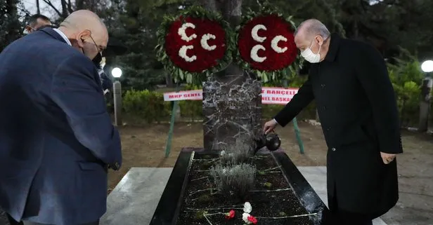 Son dakika: Başkan Erdoğan’dan Alparslan Türkeş’in kabrine ziyaret
