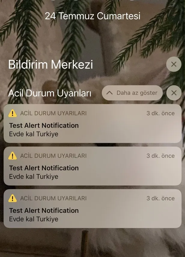 test alert notification evde kal turkiye telefon bildirimi ne anlama geliyor iphone acil durum uyarisi nedir takvim