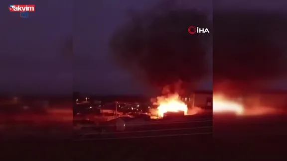 Tekirdağ'da prefabrik ev alev alev yandı