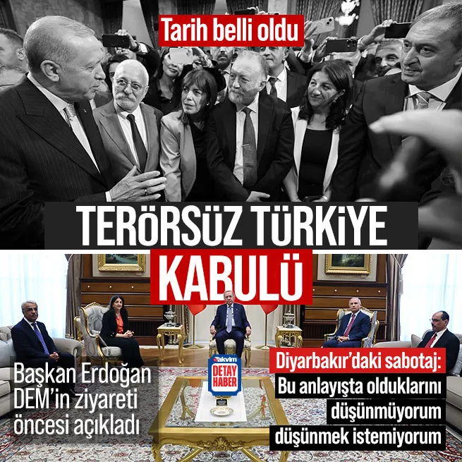 Tarih belli oldu! Başkan Erdoğandan DEM Parti kabulü öncesi Terörsüz Türkiye mesajı! Neler gündeme gelecek?
