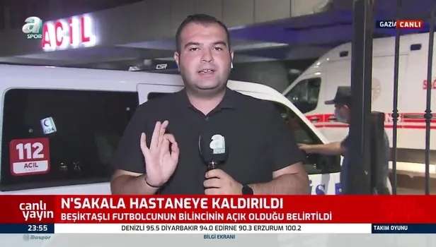 Gaziantep maçında fenalaşan Beşiktaşlı N'Sakala'nın sağlık durumunu canlı yayında açıkladı