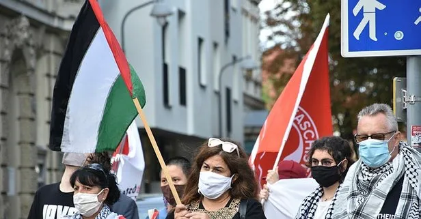 Filistin’i işgâl eden İsrail ve ABD, Avusturya’da protesto edildi