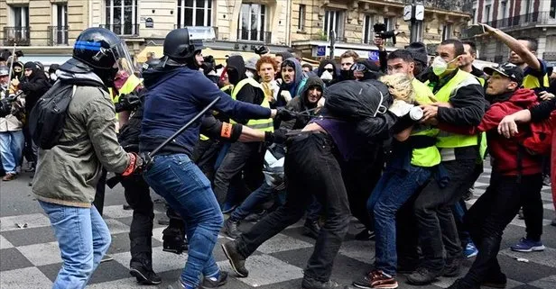 Fransa yangın yeri! Sarı yelekliler yine sokakta: 152 gözaltı