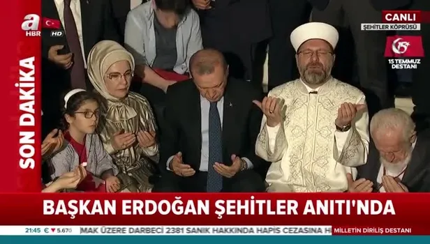 Erdoğan Şehitler Makamı'nda dua etti