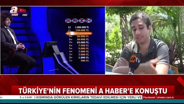 Kim Milyoner Olmak İster'de 1 Milyon TL'lik soruya ulaşan fenomen yarışmacı Arda Ayten A Haber'e konuştu