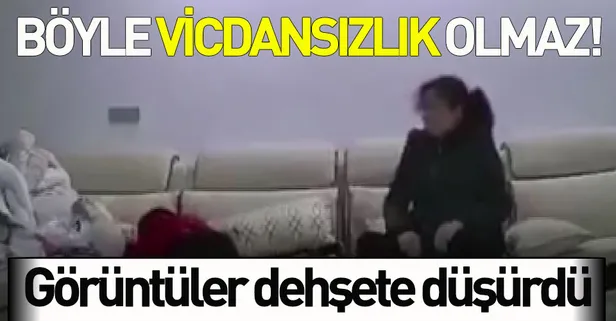 Bakıcı dehşeti gizli kameraya yansıdı