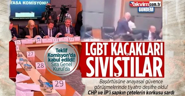 Başörtüsüne anayasal güvence getiren teklif Meclis Anayasa Komisyonu’nda kabul edildi! CHP ve İyi Parti üyelerinin LGBT lobisi korkusu: Salondan sıvıştılar