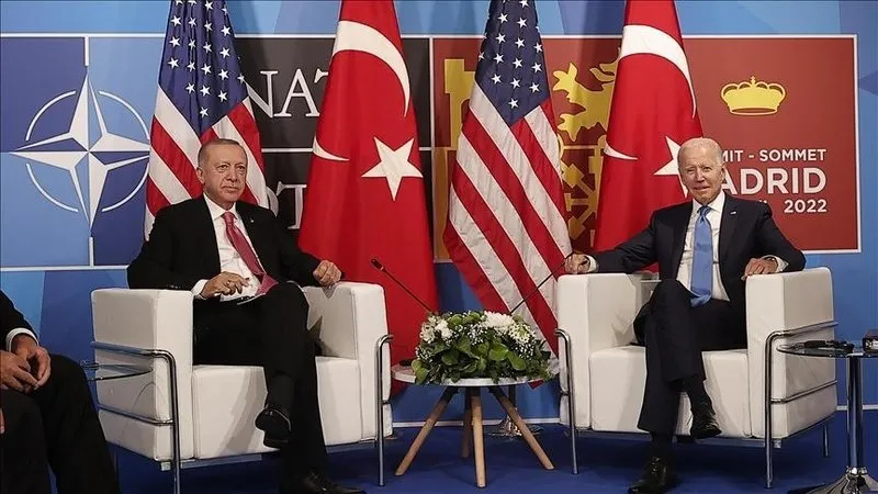 Başkan Recep Tayyip Erdoğan ve ABD Başkanı Joe Biden NATO Liderler Zirvesi'nde. (30 Haziran 2022)