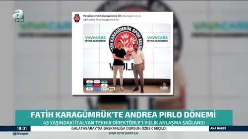 Fatih Karagümrük’te Andrea Pirlo dönemi!