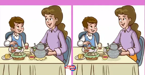 Kahvaltı yapan anne ve çocuğu arasındaki 3 farkı yalnızca yüksek IQ'su olanlar 14 saniyede buluyor