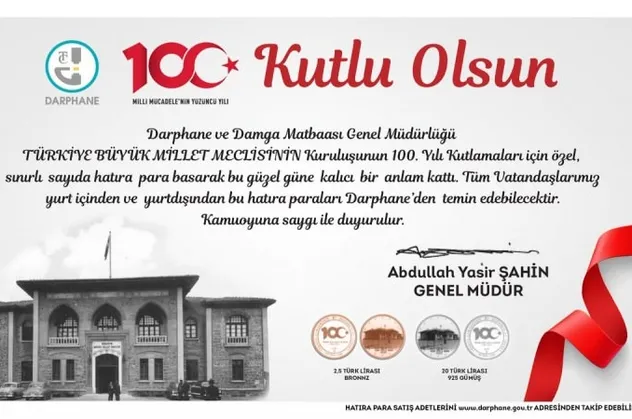 Darphane'den 100. yıla özel para
