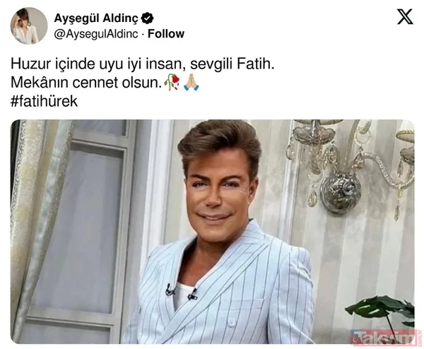 Fatih Ürek hayatını kaybetti: Cenaze programı belli oldu | Sanat camiasından taziye mesajları - 8