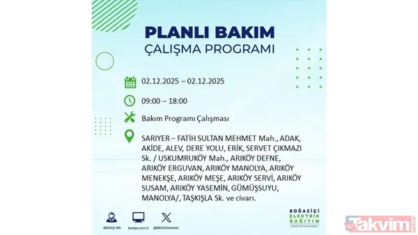 İstanbul elektrik kesintisi 2 Aralık: 8 saat yok! Gaziosmanpaşa, Beşiktaş, Beyoğlu... - 26