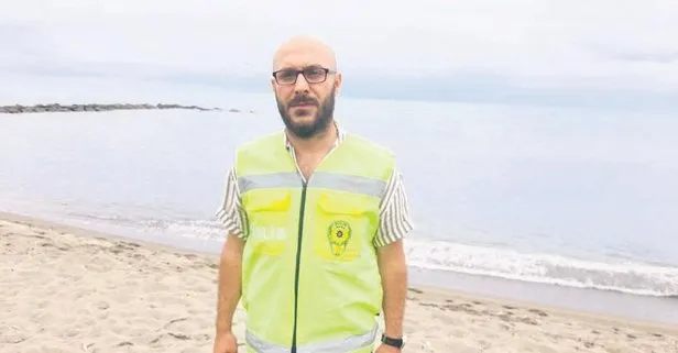 Trabzon’da polis memuru boğulan kişiyi kurtarmak için hiç düşünmeden dalgalara atladı