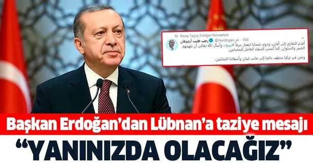 Başkan Recep Tayyip Erdoğan’dan Lübnan’a taziye mesajı