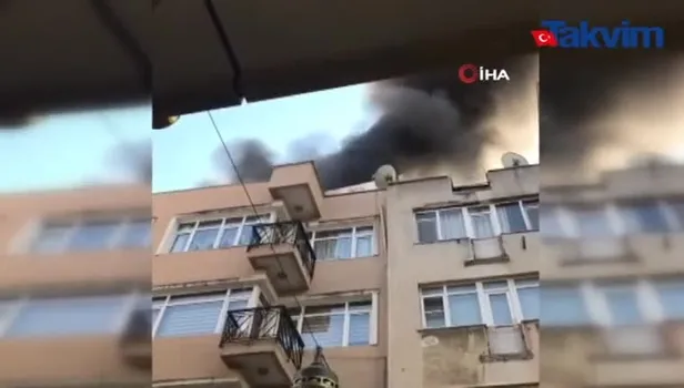 Pendik'te 5 katlı binada yangın!